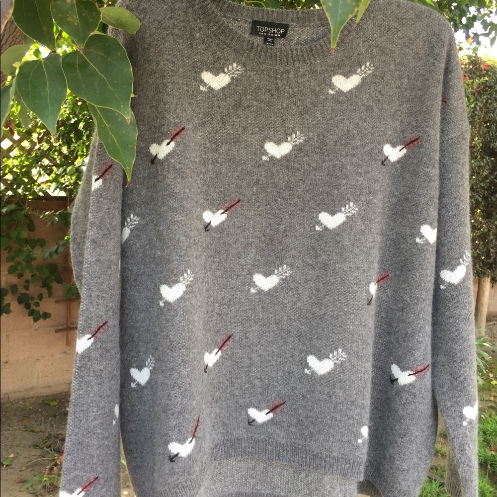 Topshop Heart Jumper Sweater